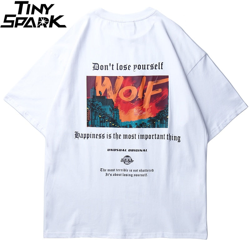 Oversize Hip Hop T Shirt Men Streetwear Harajuku Printed Tee Shirt Short Sleeve Cotton Casual T-Shirt Fashion Black Tshirt